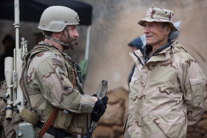 Le sniper et le canardeur - Bradley Cooper et Clint Eastwood sur le tournage.
